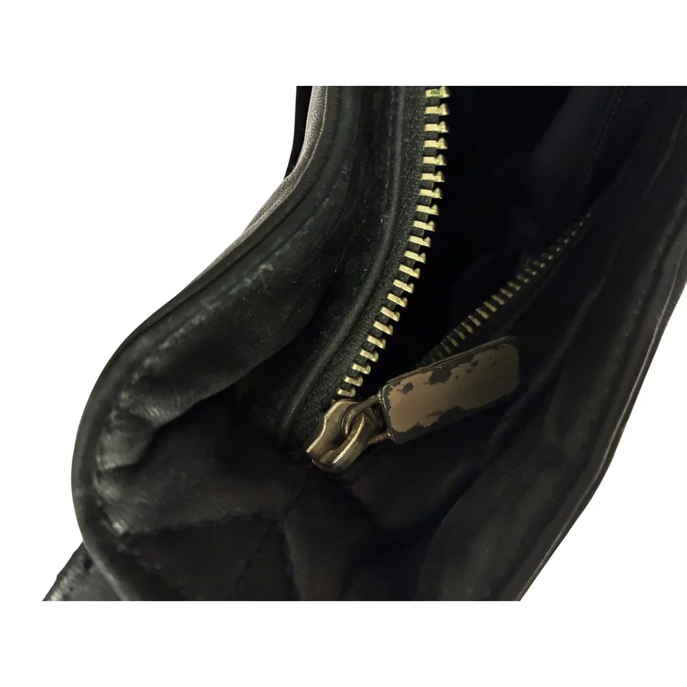 READ Vintage Lauren Ralph Lauren Black Leather Shoulder Bag Y2K Hobo Purse